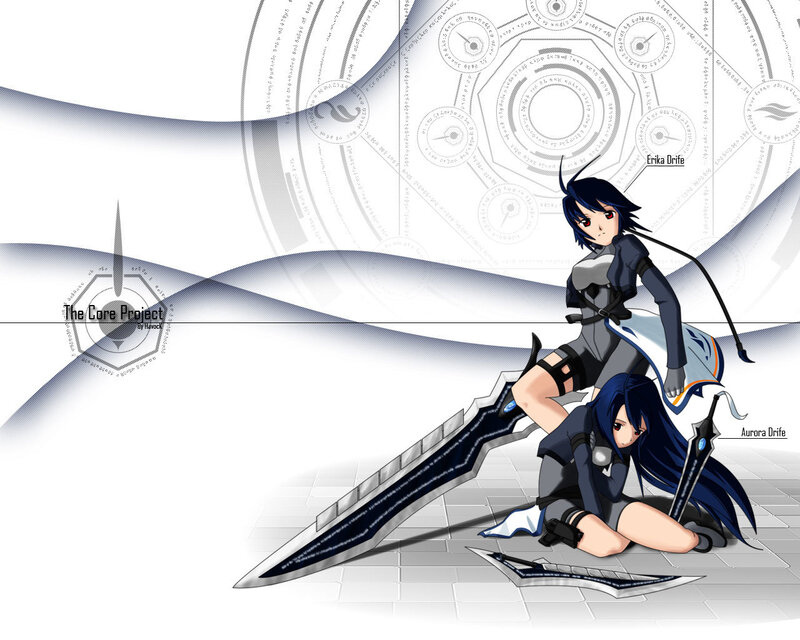 Two Female Warriors — Blue