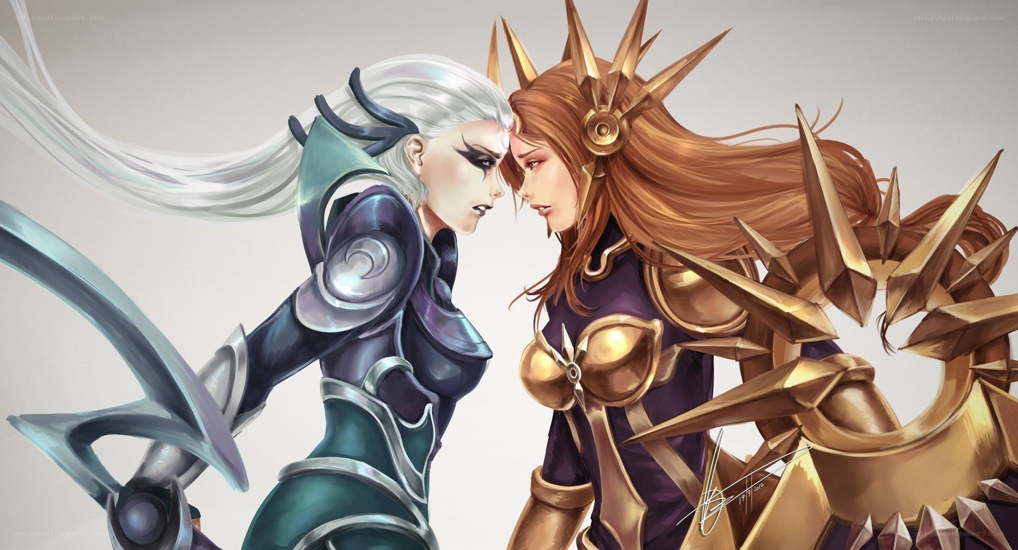 Two female warriors face off