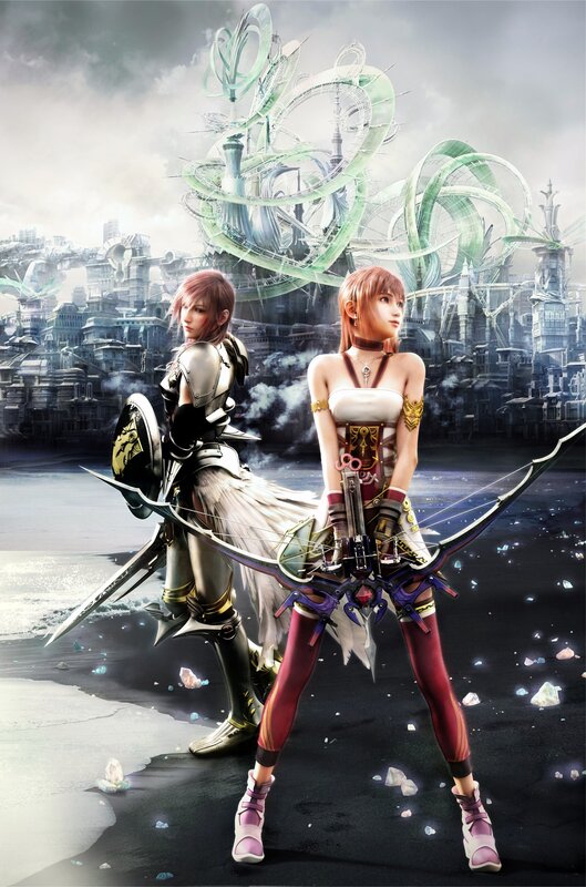 Two Female Warriors — Gray, Dramatic