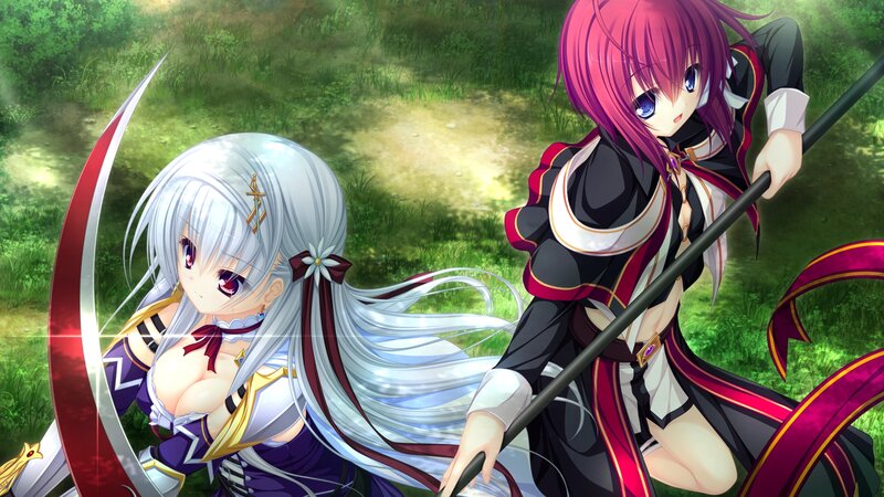 Two Female Warriors — Green, Dramatic