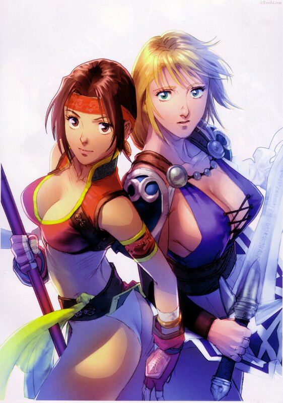 Two female warriors in fantasy armor