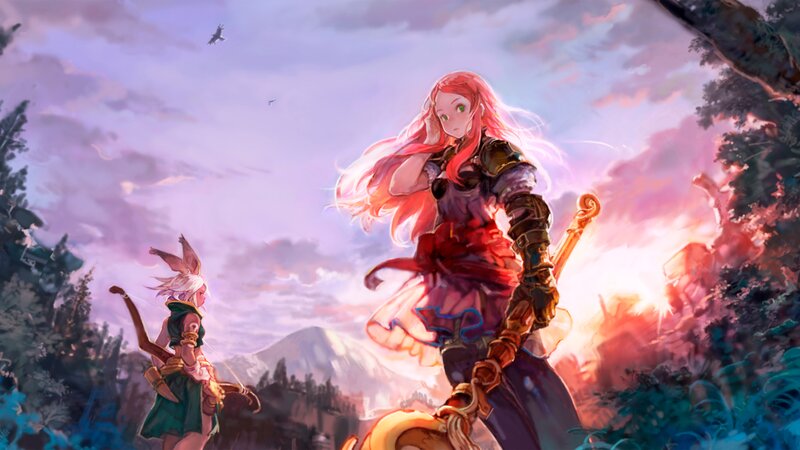 Two Female Warriors — Pink, Dramatic, Sunset