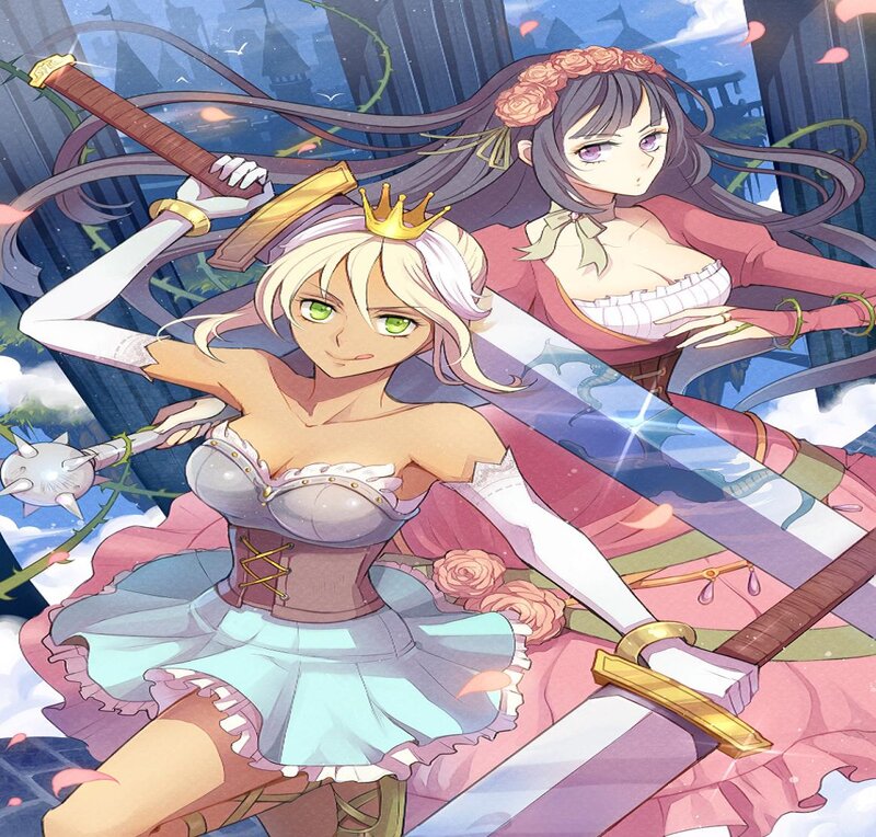 Two Female Warriors — Pink