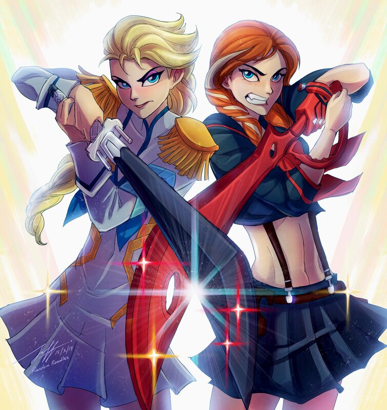 Two Female Warriors — Purple, Dramatic, Digital Art, Swords, Shields