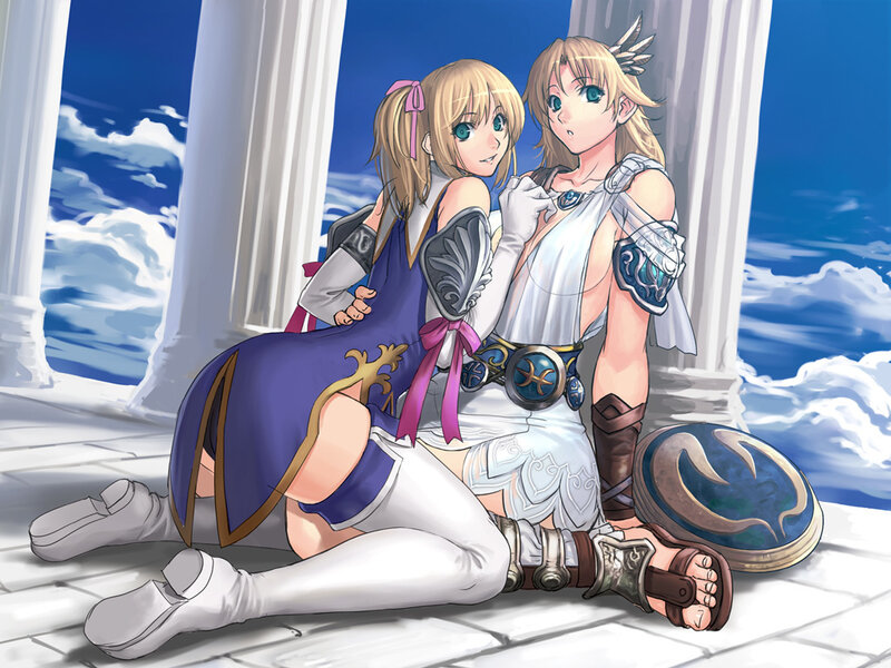 Two female warriors resting