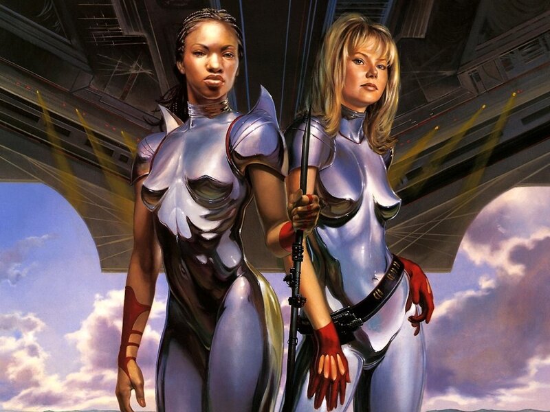 Two Female Warriors — Silver