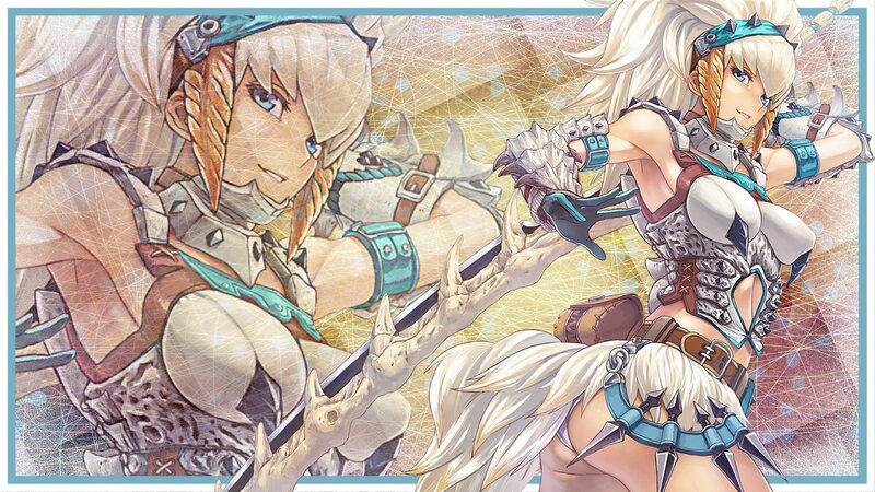 Two Female Warriors — White, Dramatic, Anime