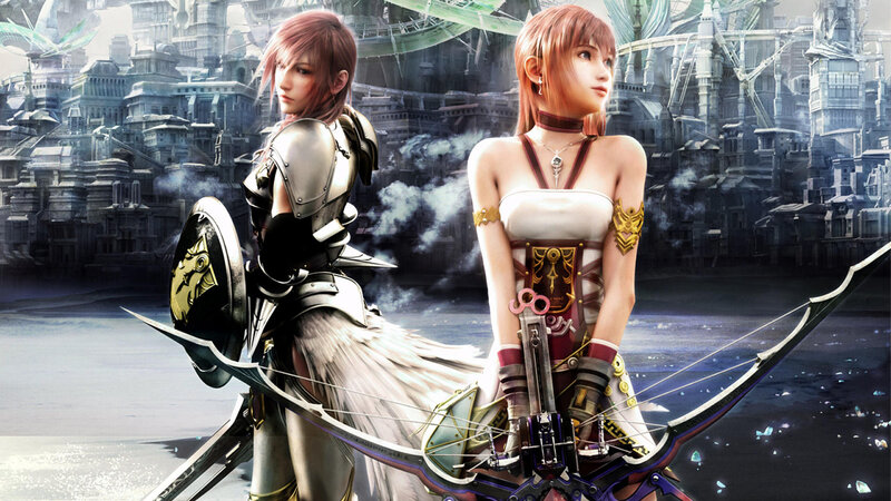 Two Female Warriors — White, Dramatic, Digital Art, Cityscape