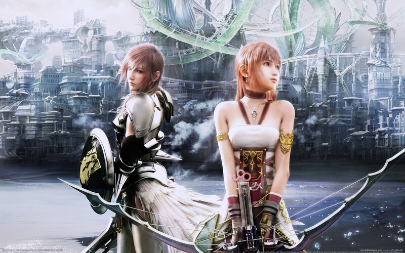 Two Female Warriors — White, Dramatic, Digital Art, Fantasy City, Weapons, Armor