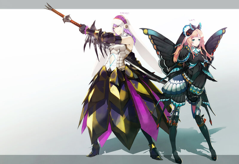 Two Female Warriors — White