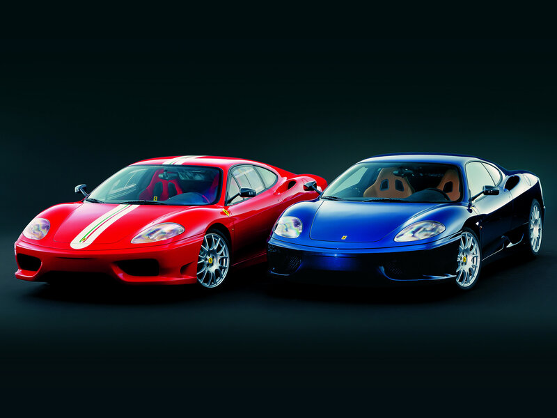 Two Ferrari Sports Cars — Red, Dramatic