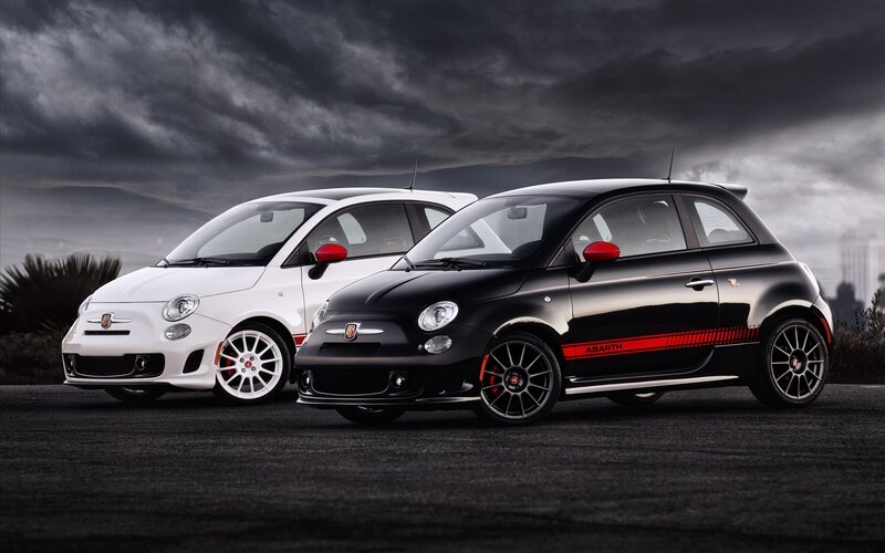 Two Fiat Abarth cars side by side