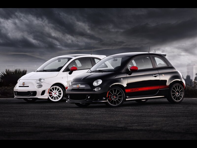Two Fiat Abarth cars side by side