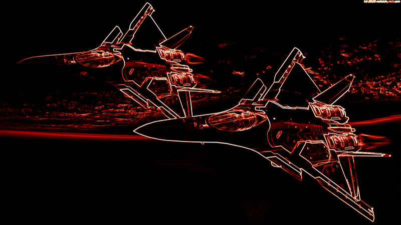 Two Fighter Jets — Black, Dramatic