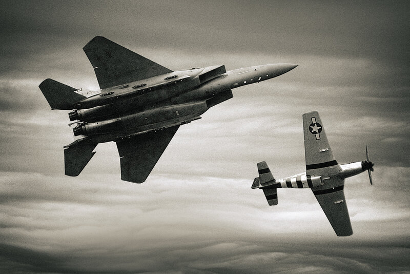 Two Fighter Jets — Black