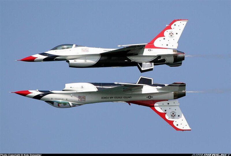 Two Fighter Jets — Blue, Dynamic, Afternoon, Photograph, Aircraft