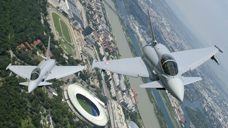 Two Fighter Jets Flying — Gray, Aerial, Afternoon, 3d Render