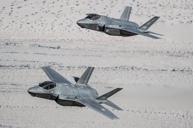 Two Fighter Jets — Gray, Aerial, Afternoon