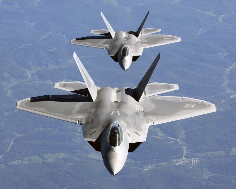 Two Fighter Jets — Gray, Aerial, Photograph