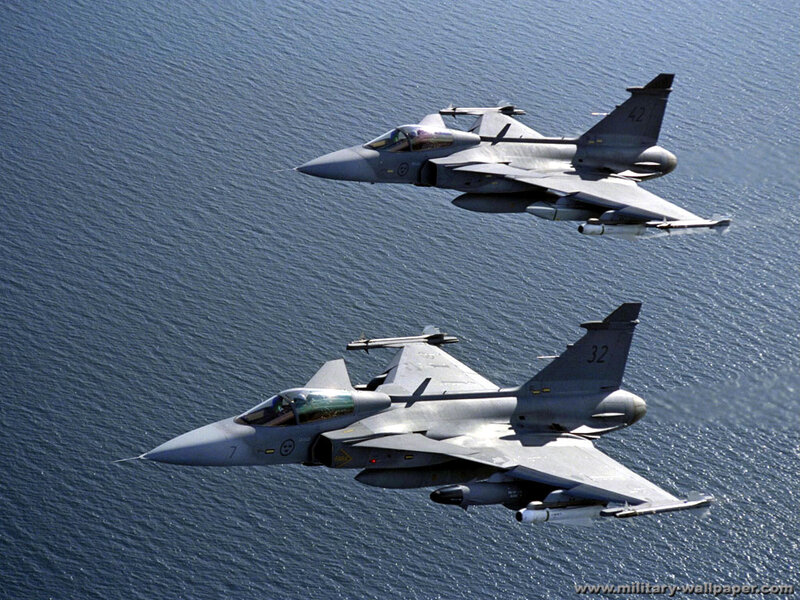 Two Fighter Jets — Gray, Dramatic, Afternoon
