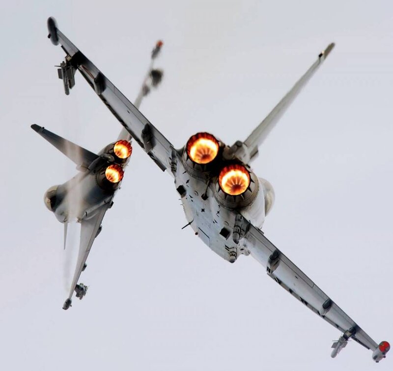 Two Fighter Jets — Gray, Dramatic, Photograph, Jet Engines