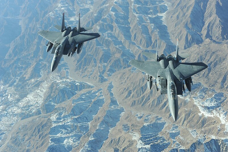 Two Fighter Jets — Gray, Dramatic, Photograph, Mountains