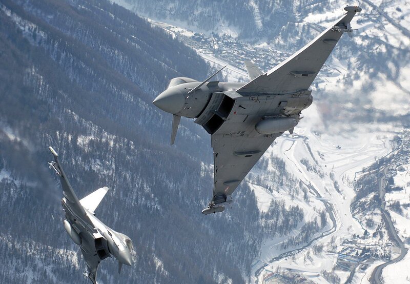Two Fighter Jets — Gray, Dramatic, Winter