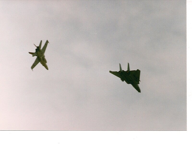 Two Fighter Jets — Gray, Neutral, Photograph