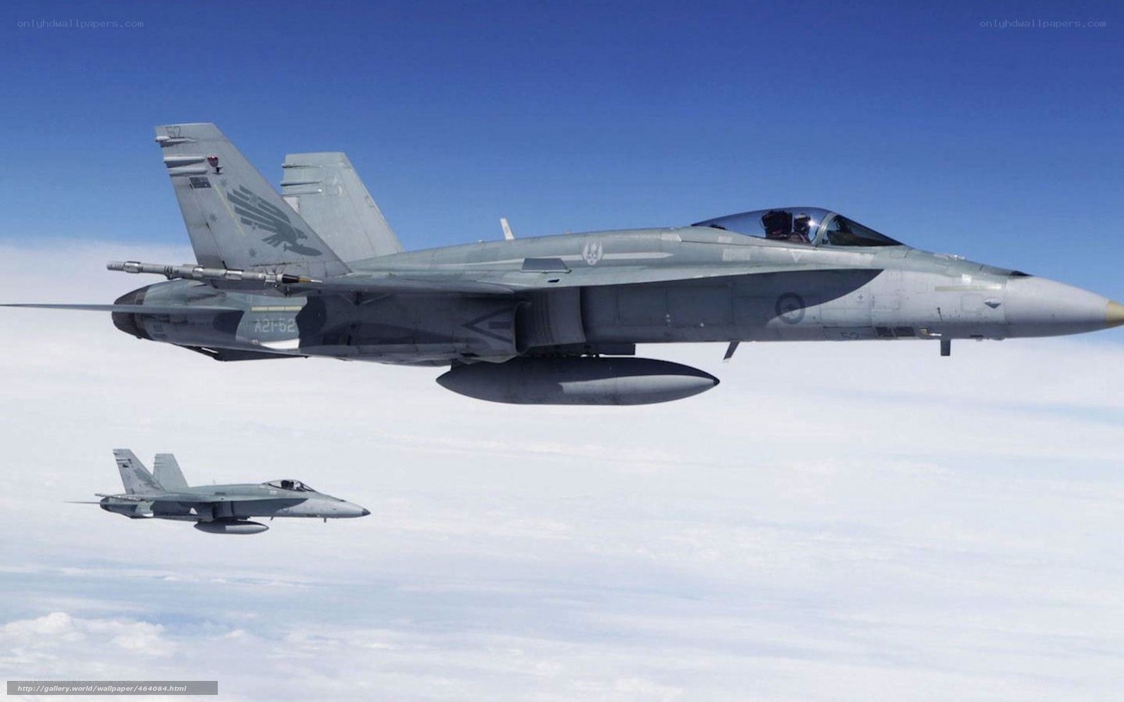 Two fighter jets in flight