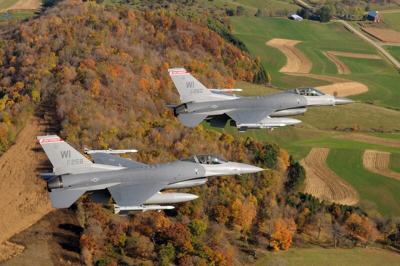 Two fighter jets in flight