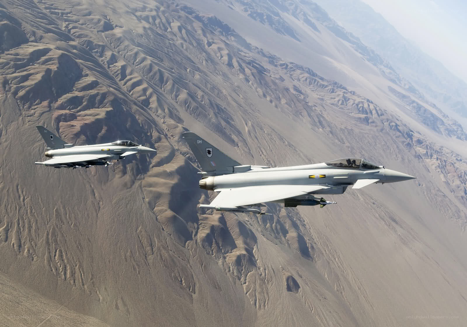 Two fighter jets in flight