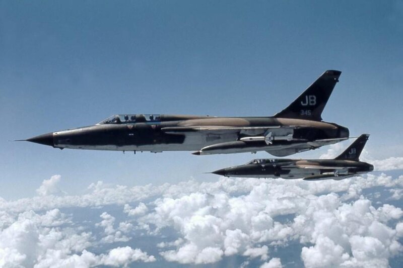 Two Fighter Jets in Flight — Blue, Calm