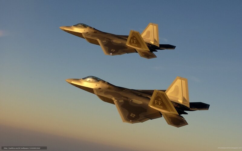 Two Fighter Jets in Flight — Blue, Dramatic, Sunset, Photograph, Aircraft