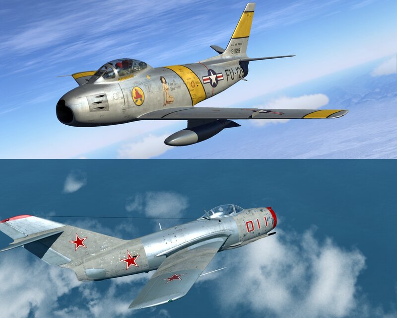 Two Fighter Jets in Flight — Blue, Serene, Afternoon