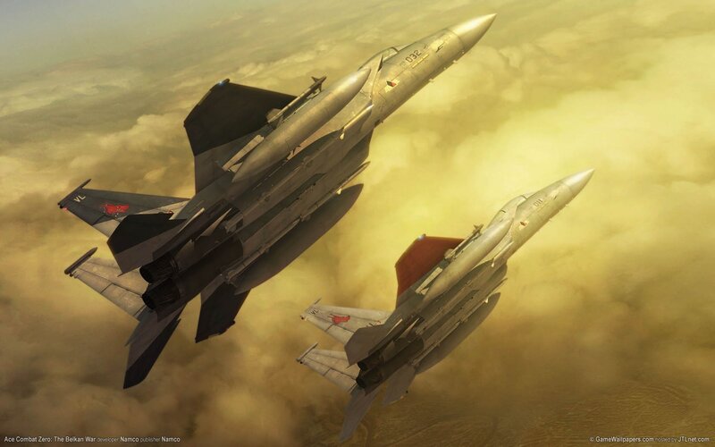 Two Fighter Jets in Flight — Gray, Dramatic, Afternoon, Digital Art, Aircraft