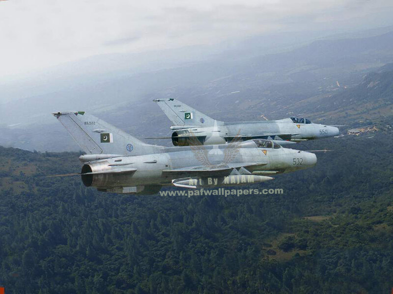 Two Fighter Jets in Flight — Gray, Dramatic, Afternoon, Photograph, Aircraft, Mountains, Forest