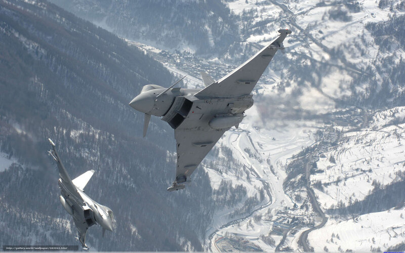 Two Fighter Jets in Flight — Gray, Dramatic, Winter, Photograph