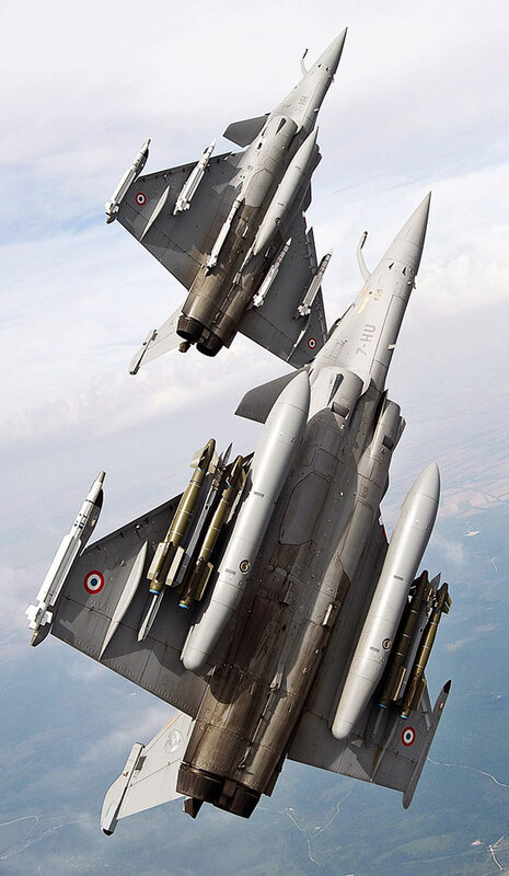 Two fighter jets in formation