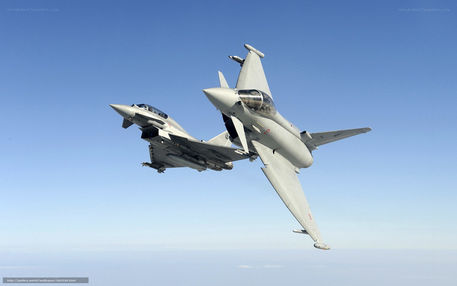 two fighter jets in formation