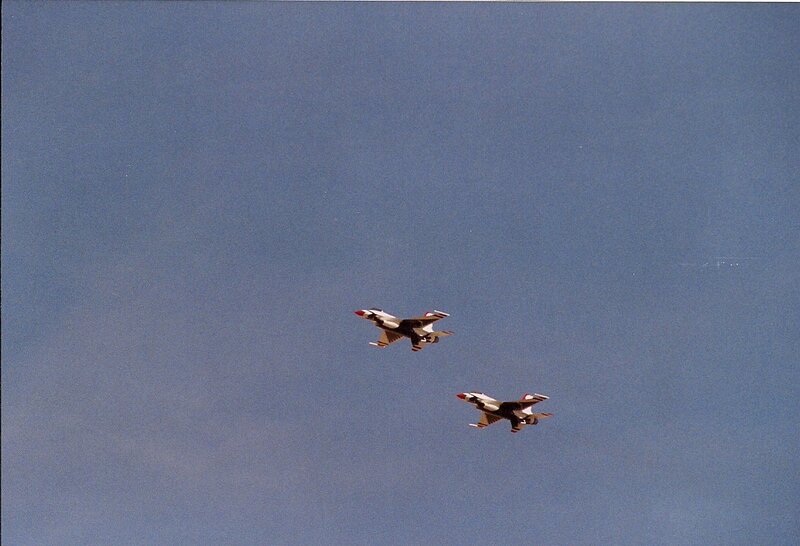 Two Fighter Jets in Formation — Blue, Calm, Photograph