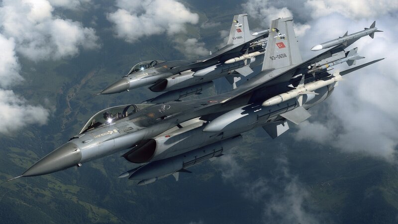 Two Fighter Jets in Formation — Gray, Dramatic, Afternoon, Photograph