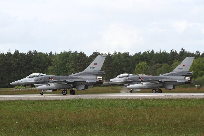 Two Fighter Jets on Runway — Gray, Neutral