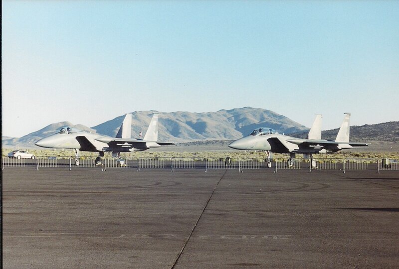 Two Fighter Jets on Tarmac — Gray, Calm