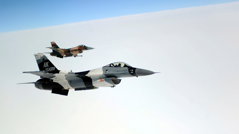 Two Fighter Jets — White, Calm