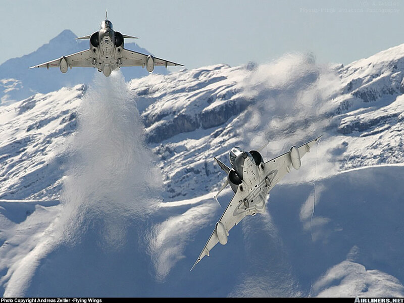 Two Fighter Jets — White