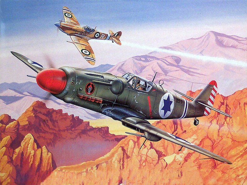 Two Fighter Planes — Green, Dramatic, Afternoon