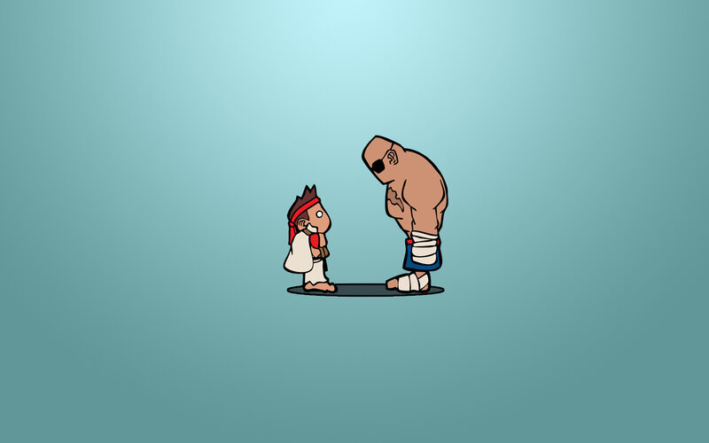 two fighters bowing
