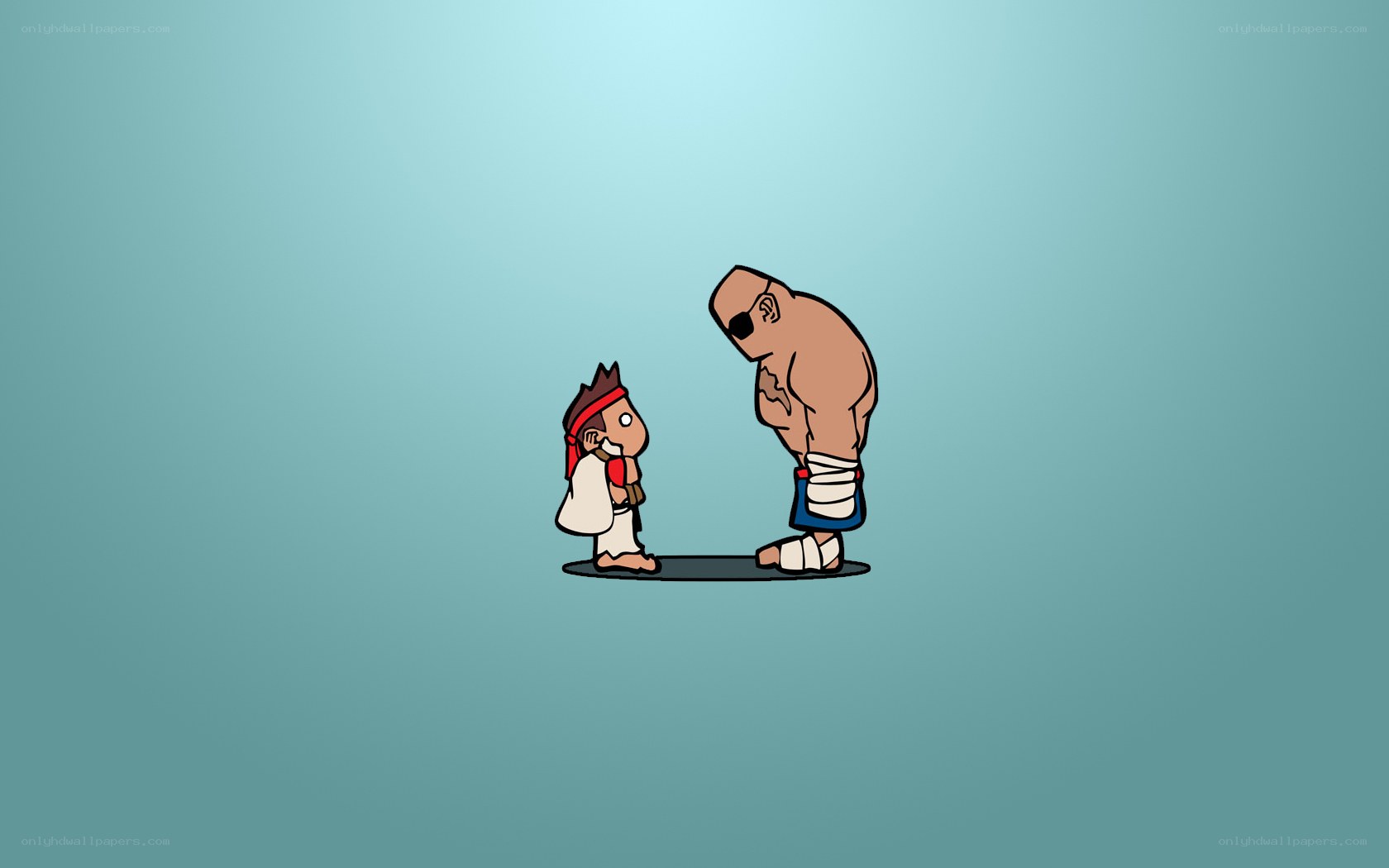 two fighters bowing