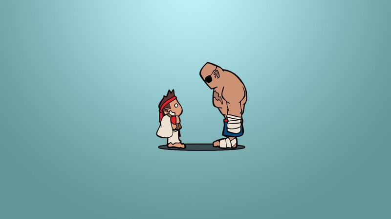 Two fighters facing off