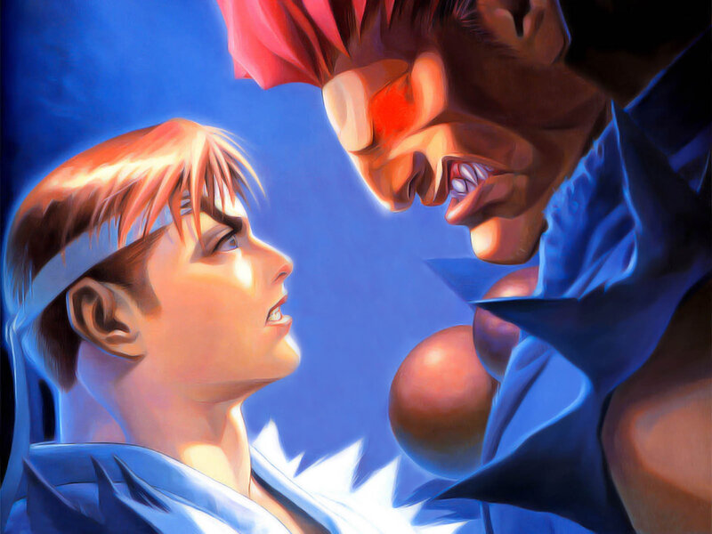 Two Fighters Facing Off — Blue